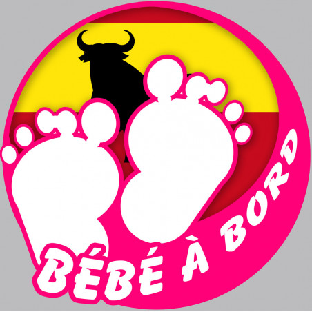 bébé à bord toro fille espagnol - 15cm - Autocollant(sticker)