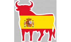 drapeau silhouette toro espagne - 10x10cm - Autocollant(sticker)