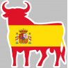 drapeau silhouette toro espagne - 10x10cm - Autocollant(sticker)