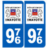 numéro immatriculation 976 (Mayotte) - Autocollant(sticker)