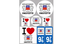 département de Mayotte - Kit 8 stickers - Autocollant(sticker)