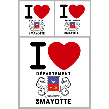 département de Mayotte - Kit 3 stickers - Autocollant(sticker)