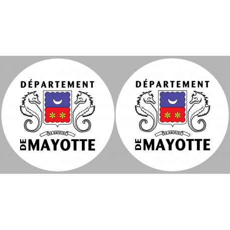 département de Mayotte - Kit 2 stickers 10cm - Autocollant(sticker)