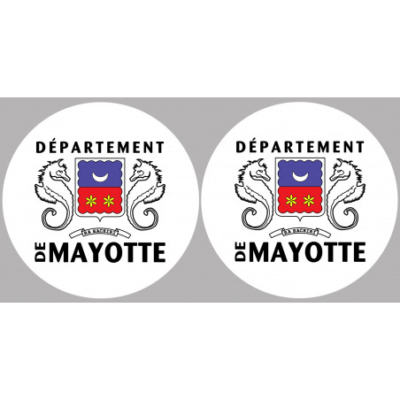 département de Mayotte - Kit 2 stickers 10cm - Autocollant(sticker)