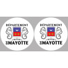 département de Mayotte - Kit 2 stickers 10cm - Autocollant(sticker)