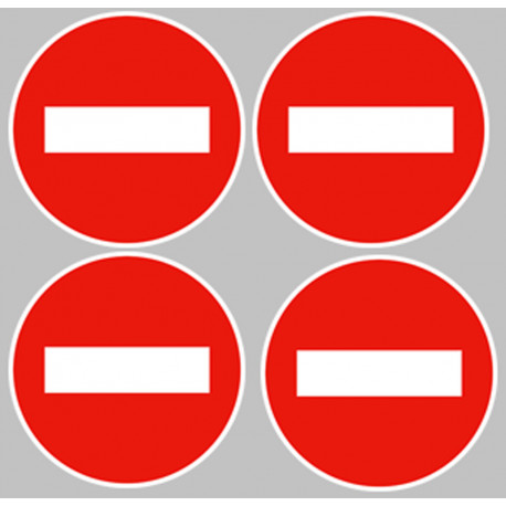 sens interdit - 4 stickers de 10cm - Autocollant(sticker)