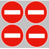 sens interdit - 4 stickers de 10cm - Autocollant(sticker)