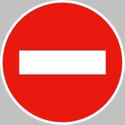 sens interdit - 10cm - Sticker/autocollant