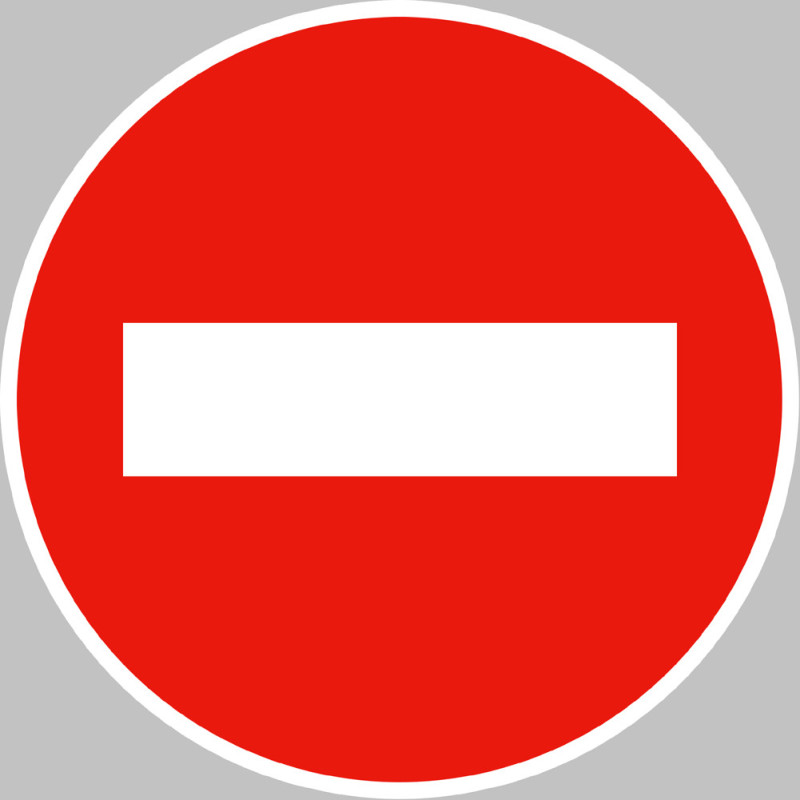 sens interdit - 10cm - Sticker/autocollant