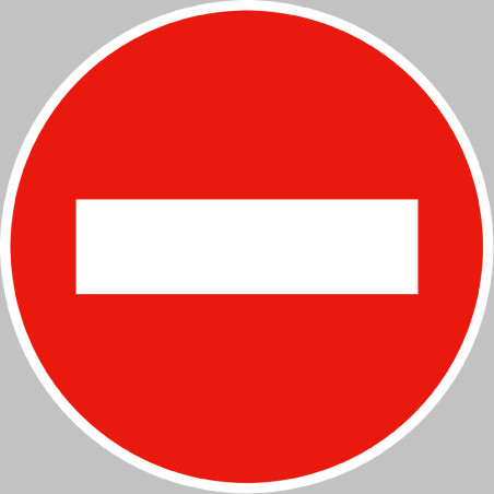 sens interdit - 15cm - Sticker/autocollant