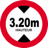 hauteur de passage maximum 3.20m - 5cm - Autocollant(sticker)