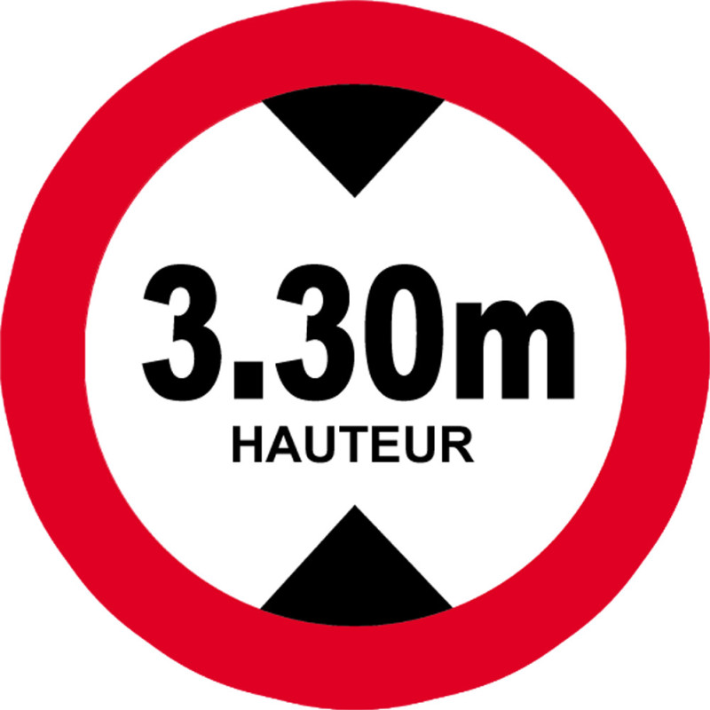 hauteur de passage maximum 3.30m - 5cm - Sticker/autocollant