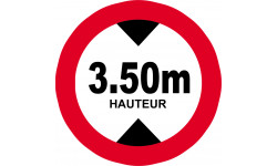 hauteur de passage maximum 3.50m - 20cm - Autocollant(sticker)