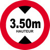 hauteur de passage maximum 3.50m - 15cm - Sticker/autocollant