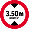 hauteur de passage maximum 3.50m - 10cm - Autocollant(sticker)