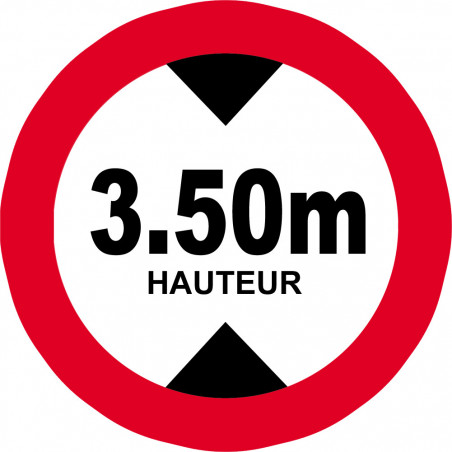 hauteur de passage maximum 3.50m - 5cm - Autocollant(sticker)