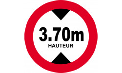 hauteur de passage maximum 3.70m - 20cm - Autocollant(sticker)