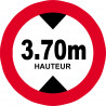 hauteur de passage maximum 3.70m - 5cm - Autocollant(sticker)