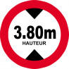 hauteur de passage maximum 3.80m - 20cm - Autocollant(sticker)