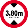 hauteur de passage maximum 3.80m - 5cm - Sticker/autocollant