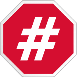hashtag stop (10x10cm) - Sticker/autocollant