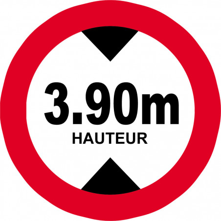 hauteur de passage maximum 3.90m - 20cm - Autocollant(sticker)