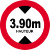hauteur de passage maximum 3.90m - 20cm - Sticker/autocollant