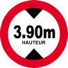 hauteur de passage maximum 3.90m - 15cm - Autocollant(sticker)