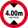 hauteur de passage maximum 4m - 20cm - Autocollant(sticker)