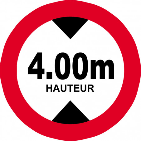 hauteur de passage maximum 4m - 10cm - Autocollant(sticker)