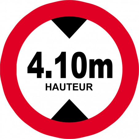 hauteur de passage maximum 4,10m - 20cm - Autocollant(sticker)