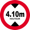 hauteur de passage maximum 4,10m - 20cm - Autocollant(sticker)