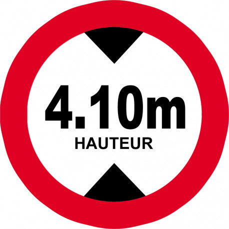 hauteur de passage maximum 4,10m - 5cm - Autocollant(sticker)