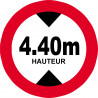 hauteur de passage maximum 4,40m - 20cm - Autocollant(sticker)