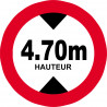 hauteur de passage maximum 4,70m - 20cm - Autocollant(sticker)