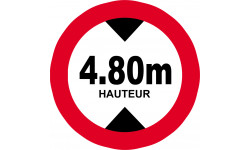 hauteur de passage maximum 4,80m - 20cm - Autocollant(sticker)