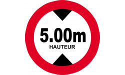 hauteur de passage maximum 5m - 5cm - Autocollant(sticker)