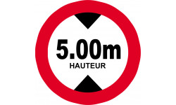 hauteur de passage maximum 5m - 10cm - Autocollant(sticker)