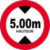 hauteur de passage maximum 5m - 15cm - Autocollant(sticker)