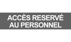 ACCES RESERVE AU PERSONNEL GRIS - 29x7cm - Autocollant(sticker)