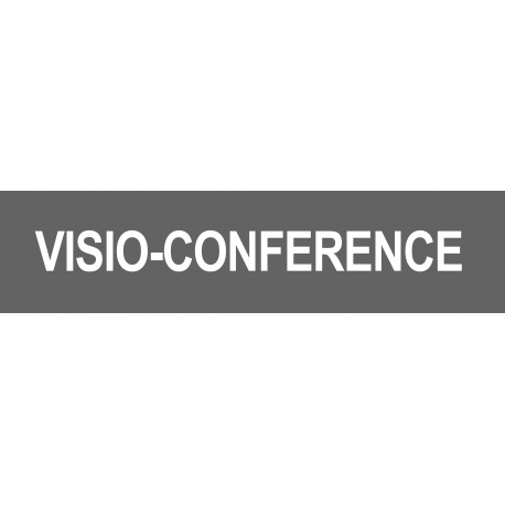 VISIO-CONFERENCE gris - 29x7cm - Autocollant(sticker)