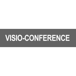 VISIO-CONFERENCE gris - 15x3.5cm - Sticker/autocollant