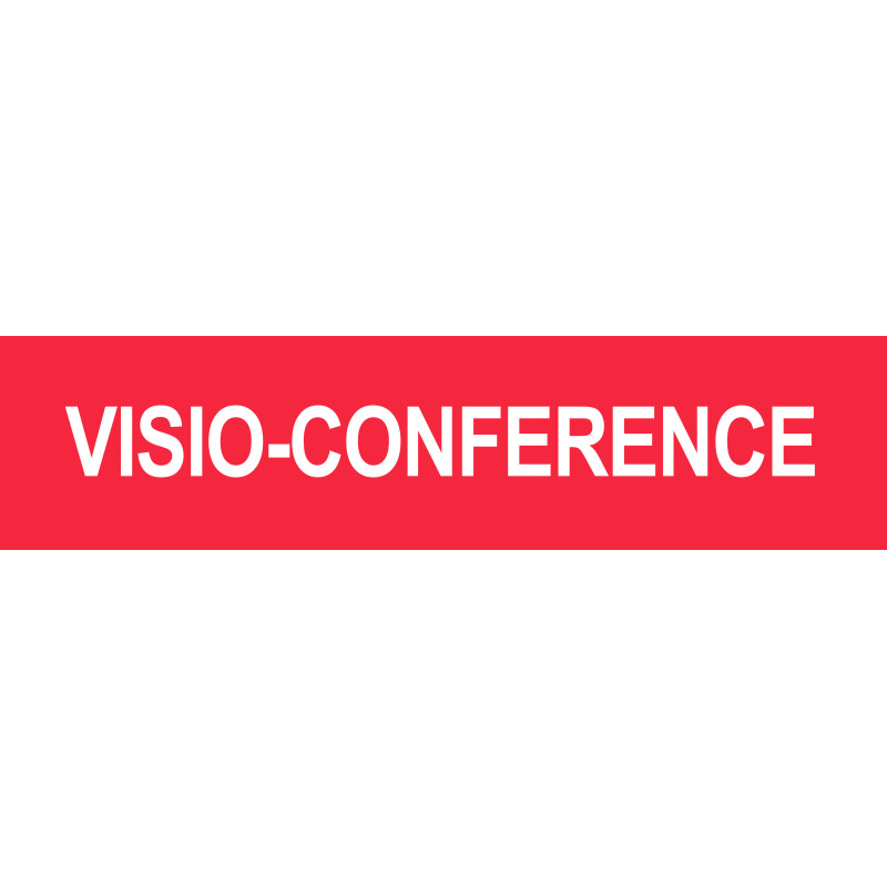 VISIO-CONFERENCE rouge - 29x7cm - Sticker/autocollant