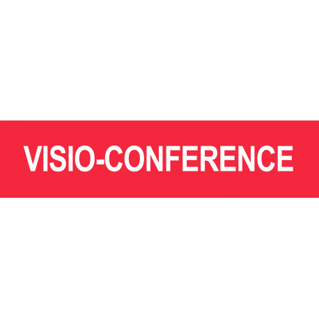 VISIO-CONFERENCE rouge - 29x7cm - Autocollant(sticker)