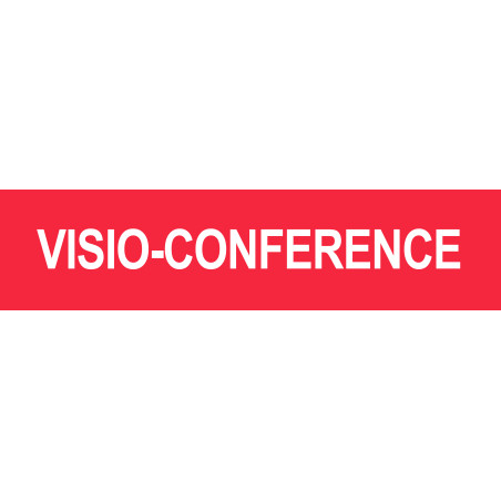 VISIO-CONFERENCE rouge - 29x7cm - Sticker/autocollant