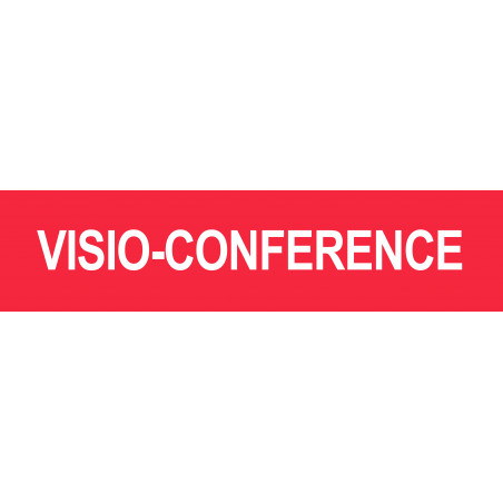 VISIO-CONFERENCE rouge - 29x7cm - Autocollant(sticker)