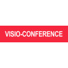 VISIO-CONFERENCE rouge - 29x7cm - Autocollant(sticker)