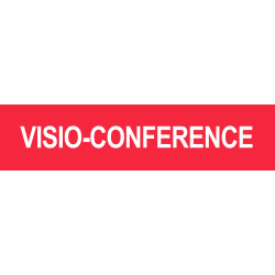 VISIO-CONFERENCE rouge - 15x3.5cm - Sticker/autocollant