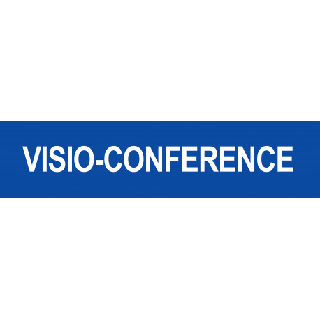 VISIO-CONFERENCE bleu - 29x7cm - Autocollant(sticker)