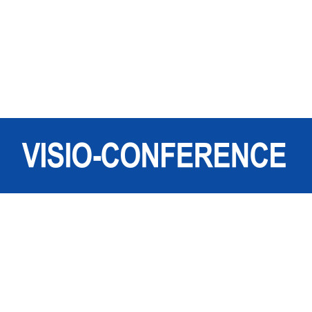 VISIO-CONFERENCE bleu - 29x7cm - Sticker/autocollant